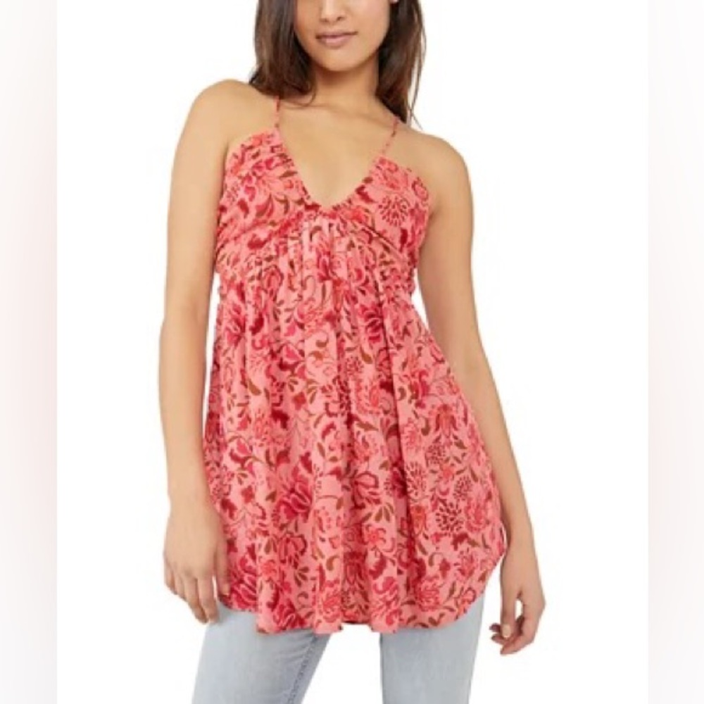 New FREE PEOPLE Viscose PIXIE floral tunic top J281 - Picture 6 of 6